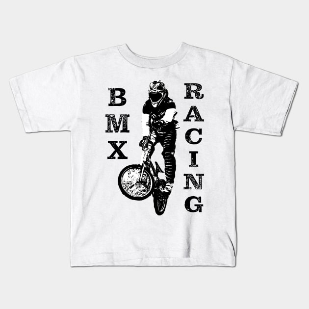 bmx Kids T-Shirt by rickylabellevie